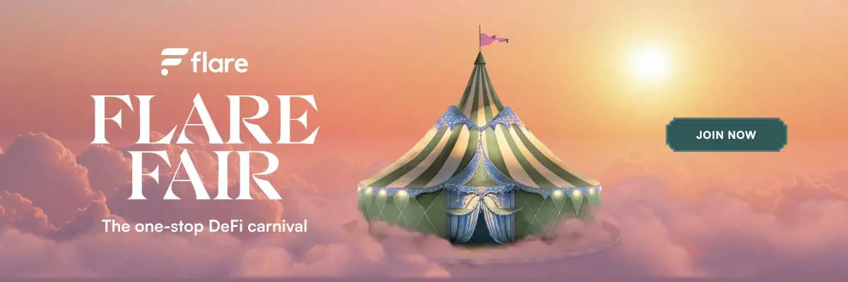 Image of a whimsical circus tent in the clouds for the Flare Fair program